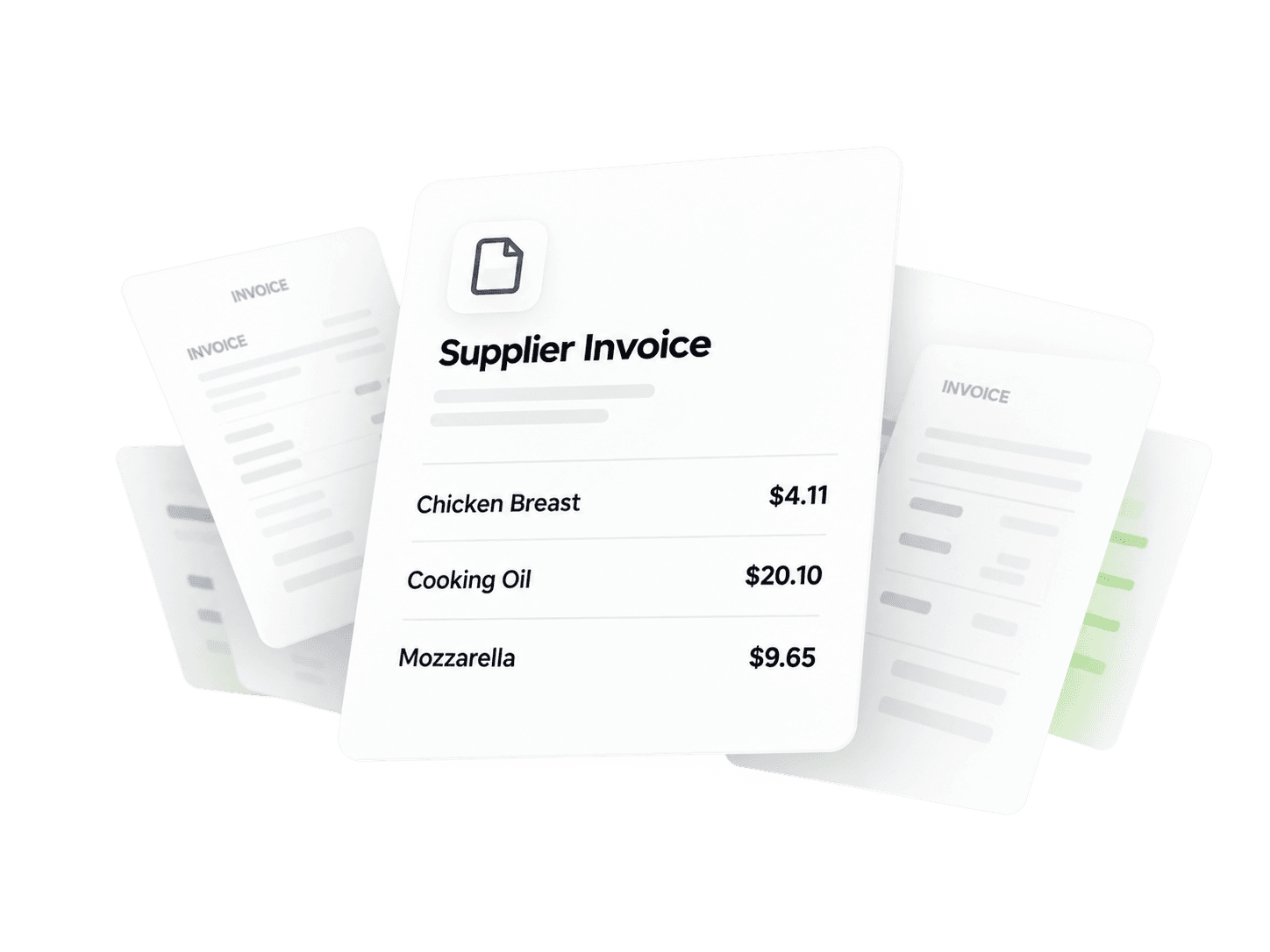Supplier invoices transformed into structured line items